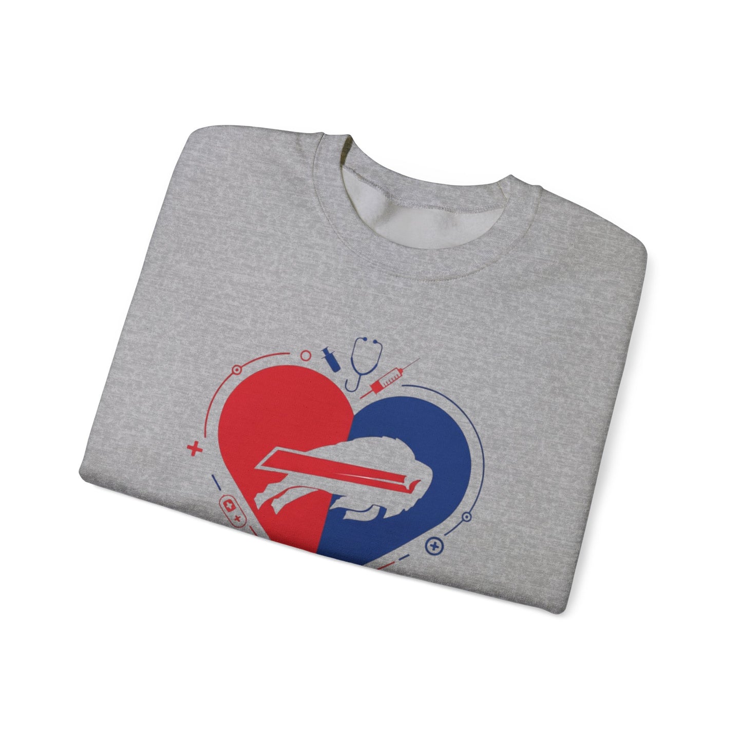 Buffalo Zubaz Nurse Heart Crewneck Sweatshirt