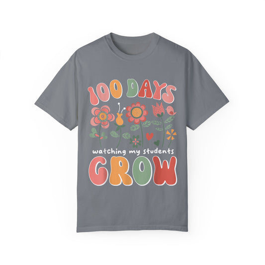 100 Days Watching My Students Grow Unisex Garment-Dyed T-shirt