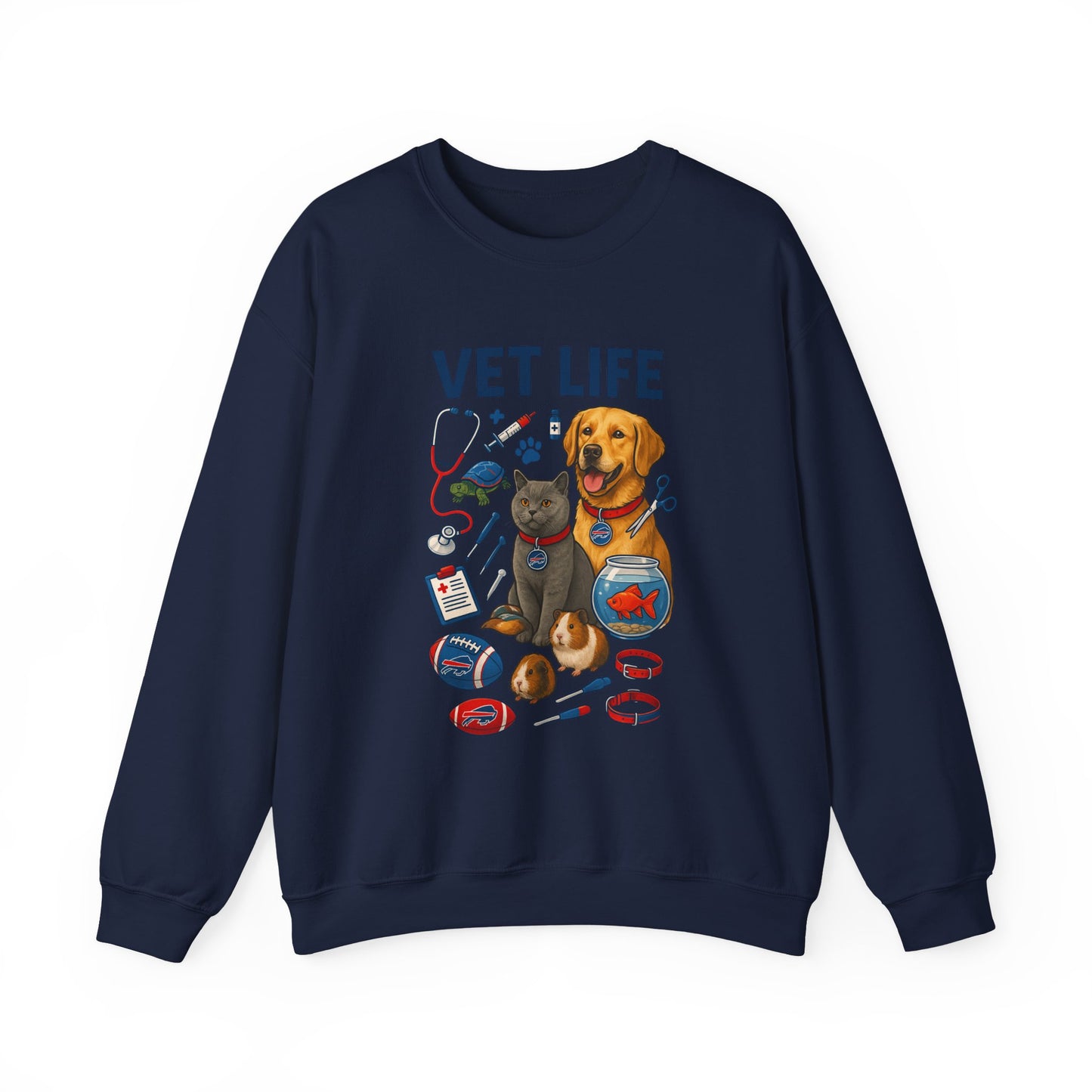 Vet Life Crewneck Sweatshirt — Cute Veterinary Dog & Cat Graphic Pullover