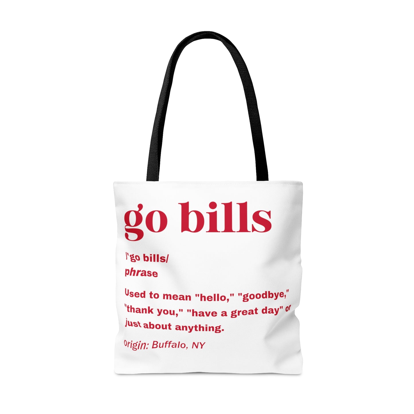 Go Bills Definition Red Tote Bag (AOP)