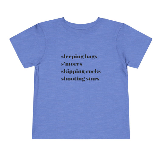 Sleeping Bags Smores Skipping Rocks Shooting Stars Toddler Short Sleeve Tee