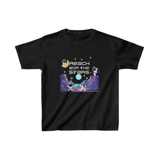 reach for the Stars White Font Kids Heavy Cotton™ Tee