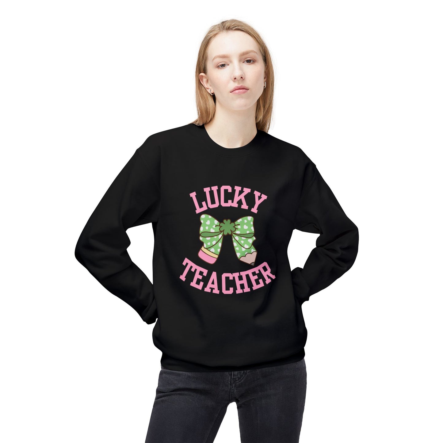 Lucky Teacher Unisex Midweight Softstyle Fleece Crewneck Sweatshirt