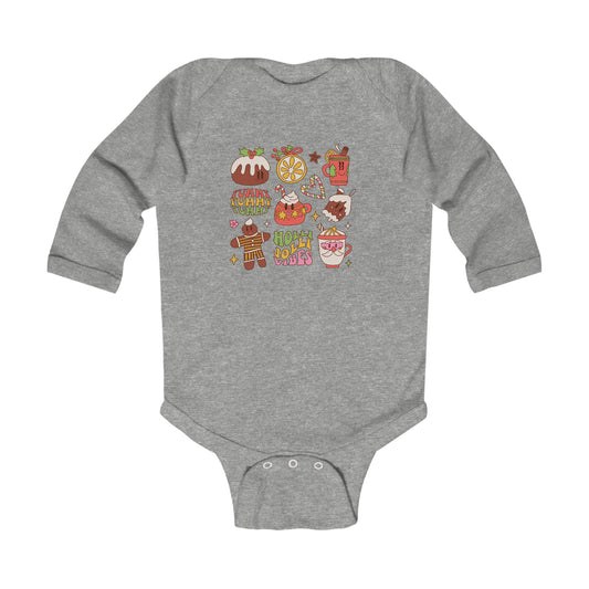 Vintage Christmas Graphics Infant Long Sleeve Bodysuit