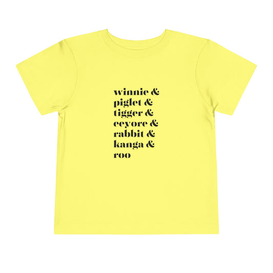 Winnie Piglet Tigger Toddler Short Sleeve Tee