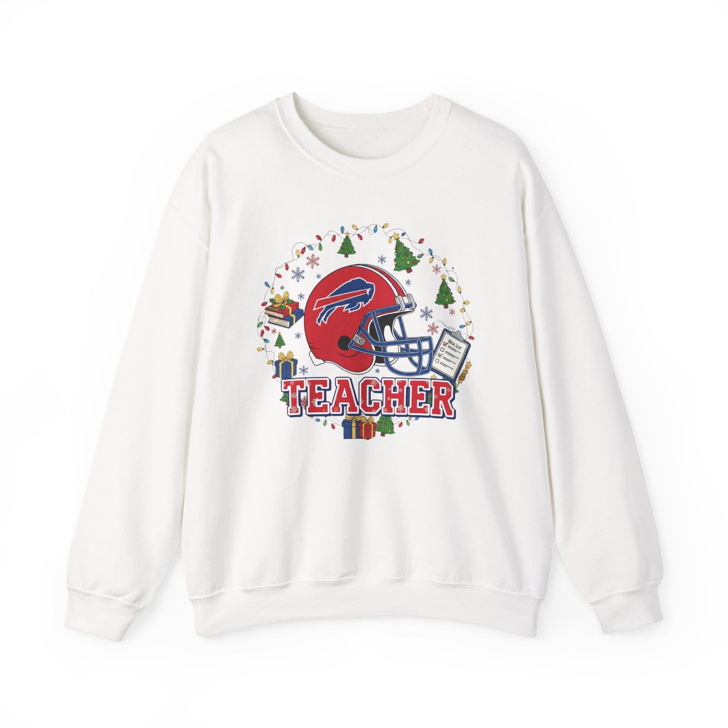 Football Teacher Crewneck Sweatshirt — Holiday School Spirit Tee