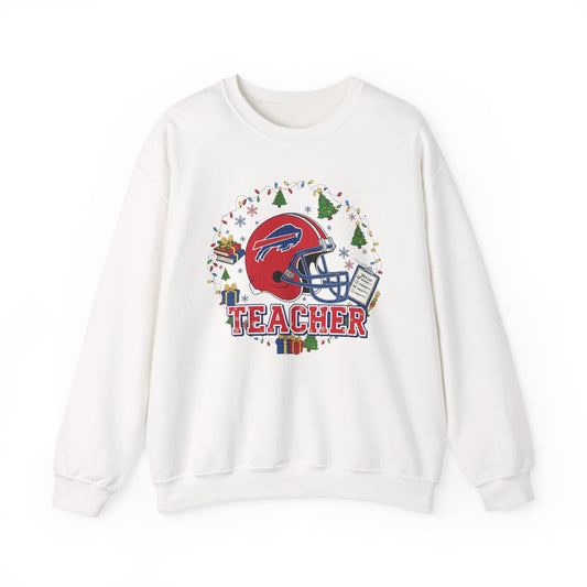 Football Teacher Crewneck Sweatshirt — Holiday School Spirit Tee