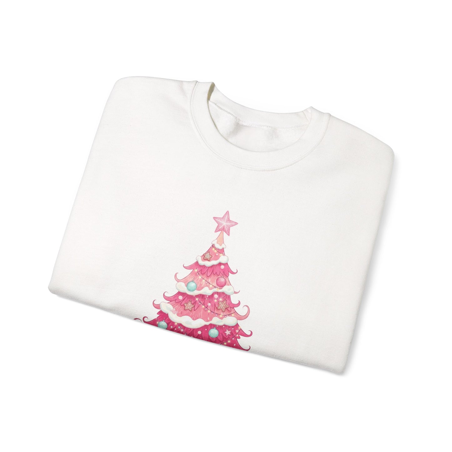 Merry & Bright Pink Christmas Tree Sweatshirt