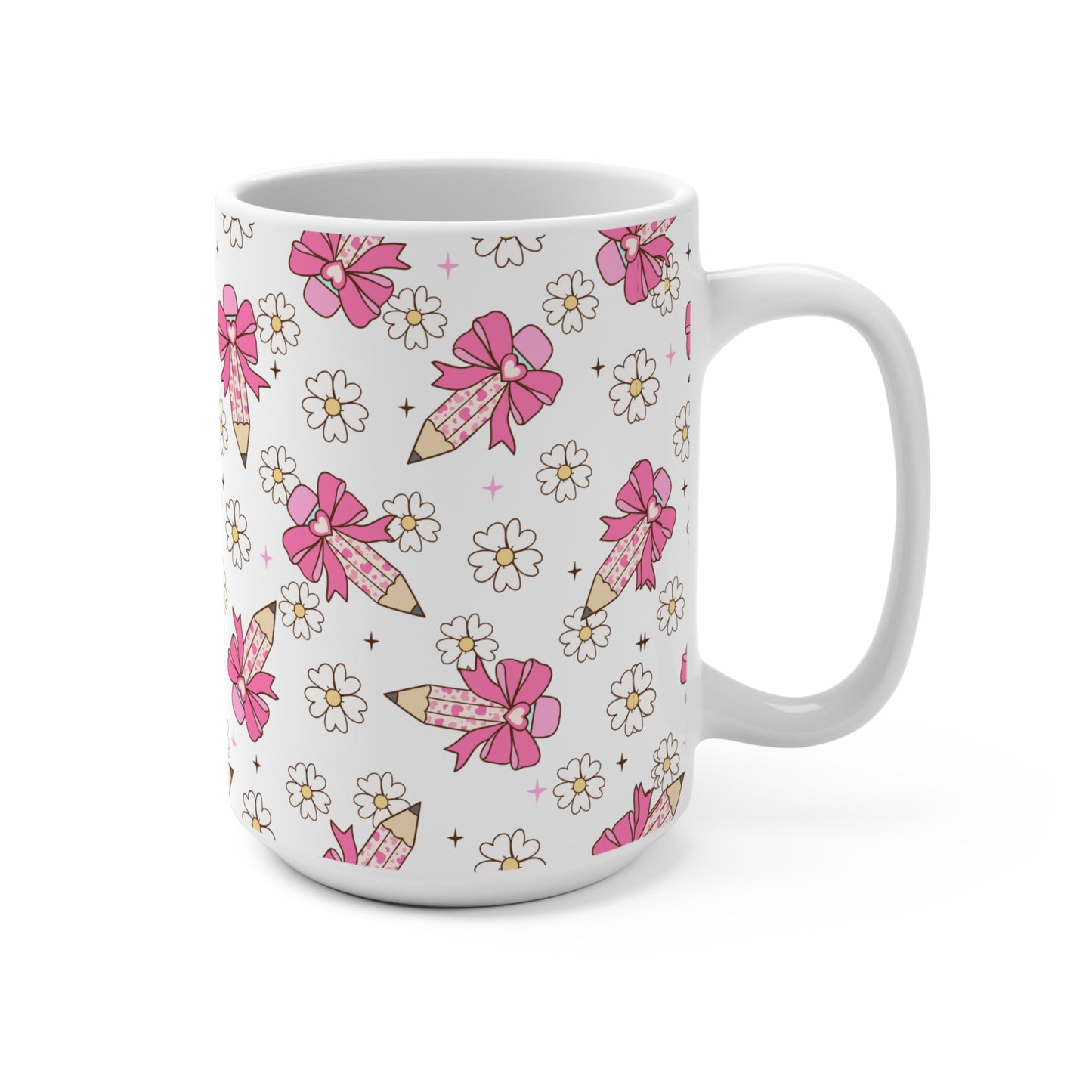 Pencils with Pink Bows Mug 15oz