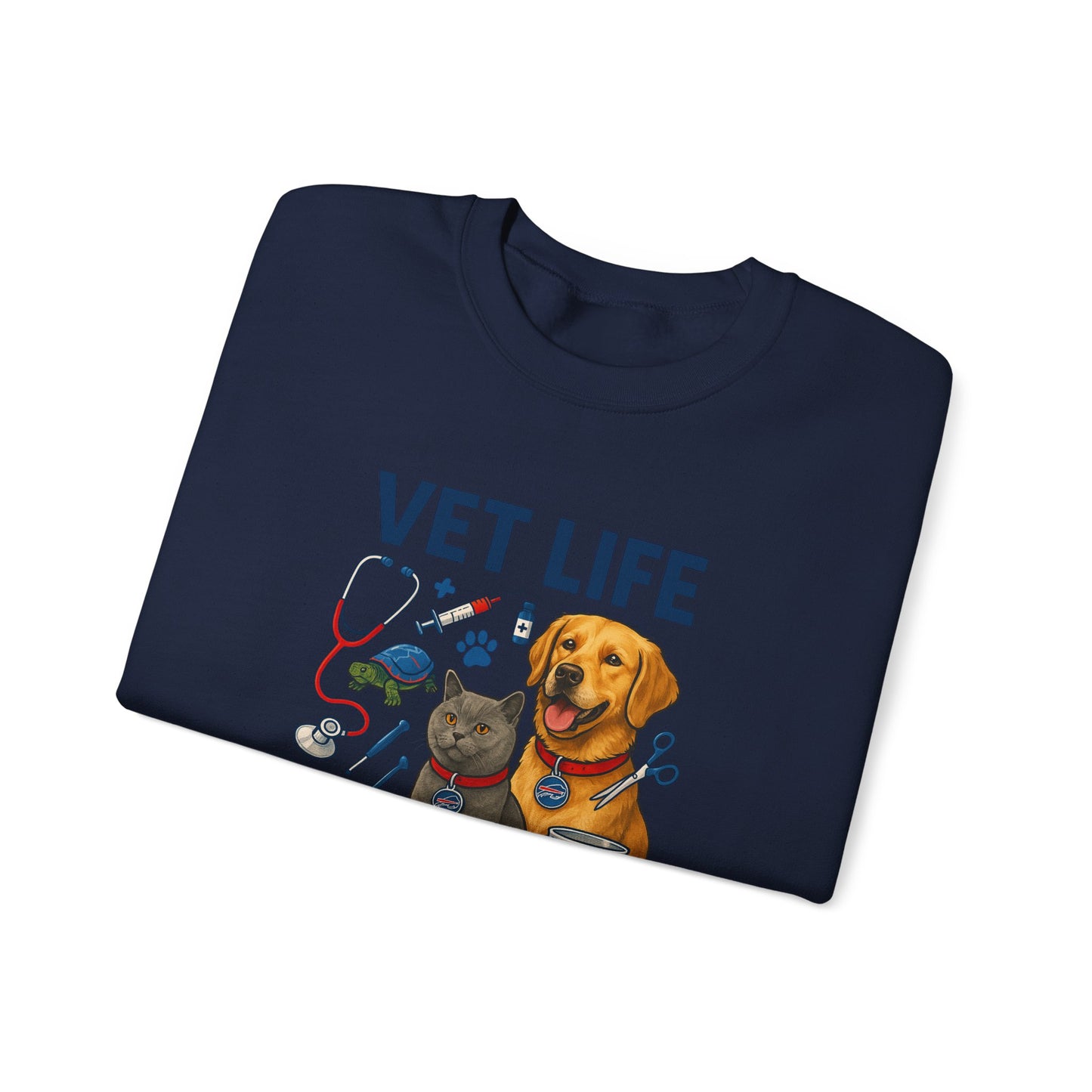 Vet Life Crewneck Sweatshirt — Cute Veterinary Dog & Cat Graphic Pullover