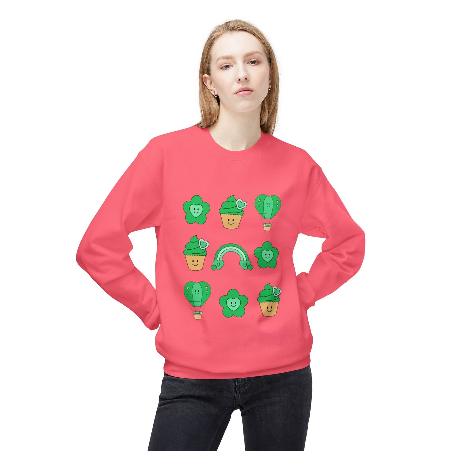 Cutesy St. Patrick Coquette Unisex Midweight Softstyle Fleece Crewneck Sweatshirt