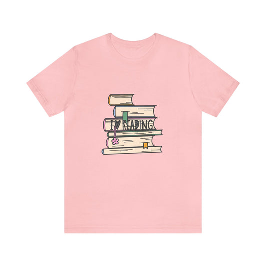 I Love Reading Stacked Books Unisex Jersey Short Sleeve Tee