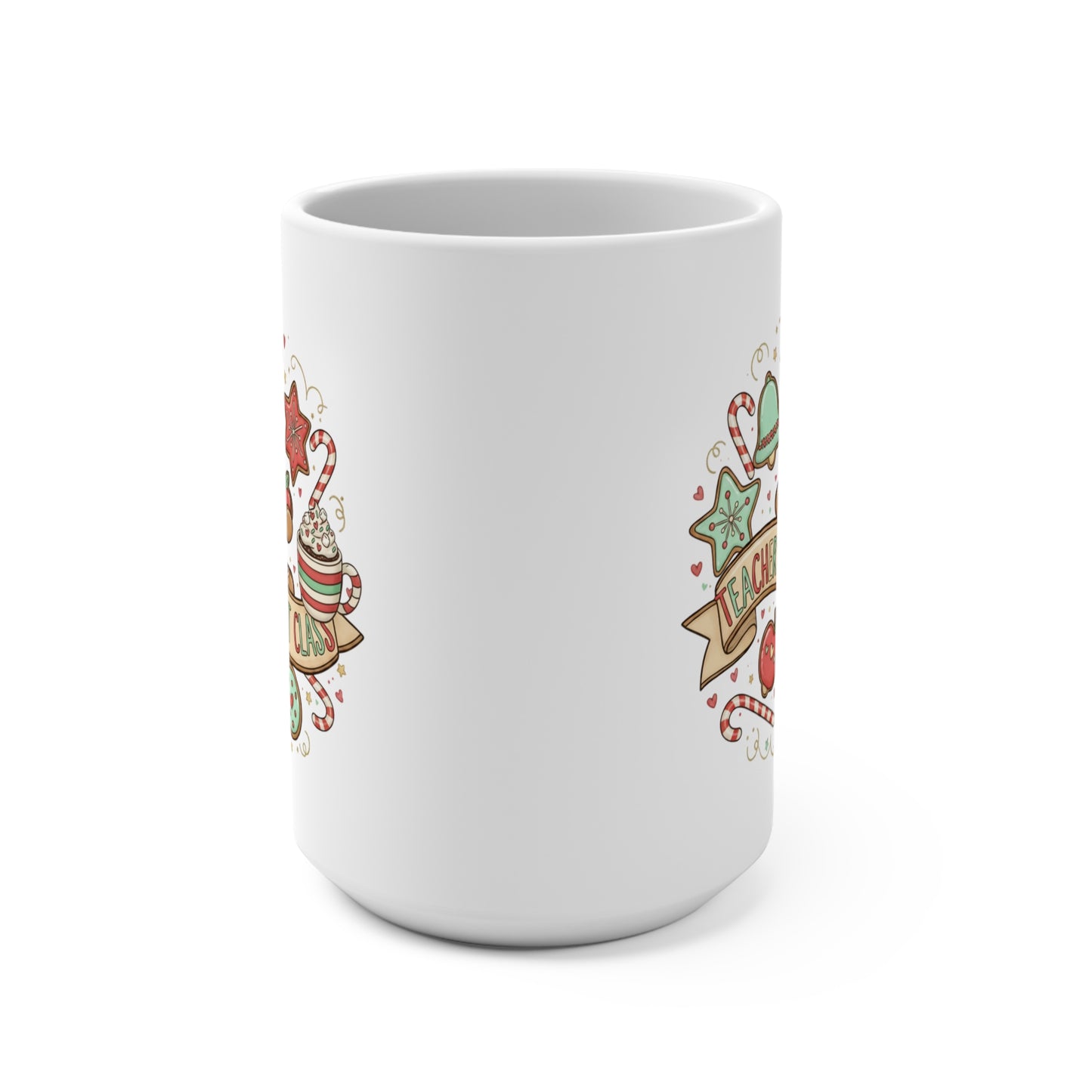 Teacher's Sweetest Cup 15oz Christmas Mug — Gingerbread Holiday Gift for Teachers