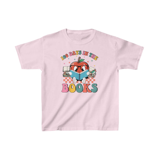 100 Days in the Books Apple Character Kids Heavy Cotton™ Tee