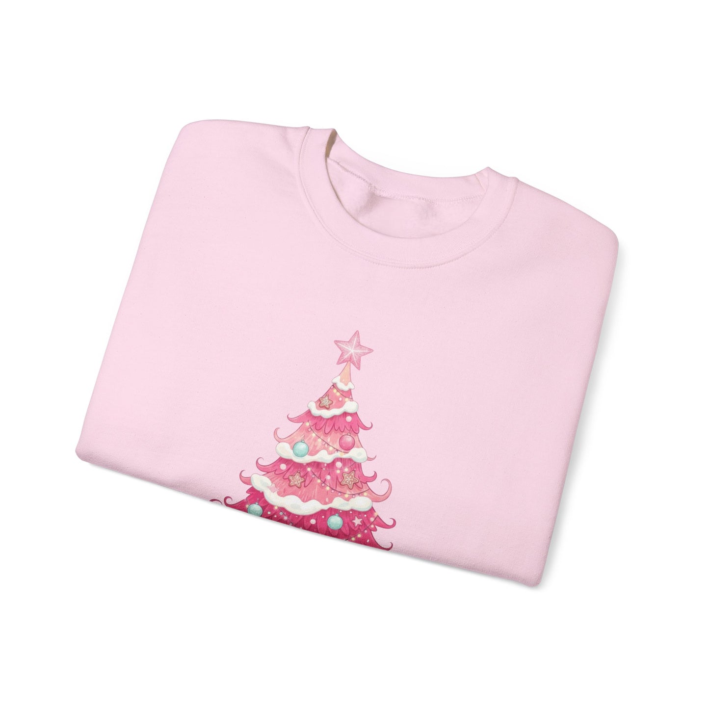 Merry & Bright Pink Christmas Tree Sweatshirt