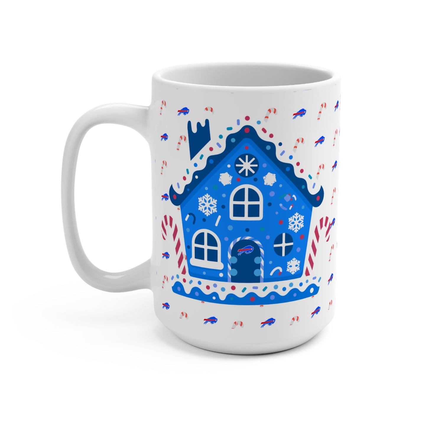 15oz Buffalo Gingerbread House  — Festive Holiday Coffee Cup