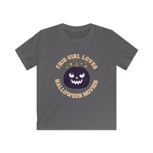 This Girl Loves Halloween Movies Kids Softstyle Tee