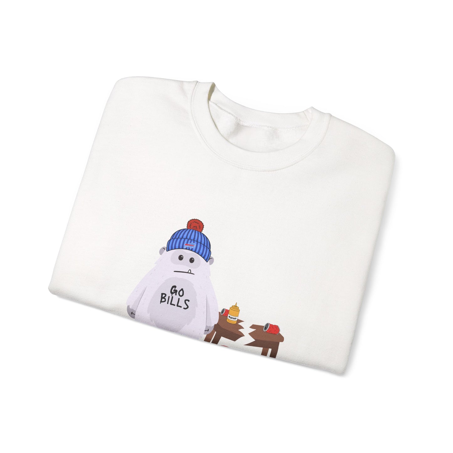 “Go Buffalo” Snowman Crewneck Sweatshirt — Cute Winter Buffalo Football Fan Pullover