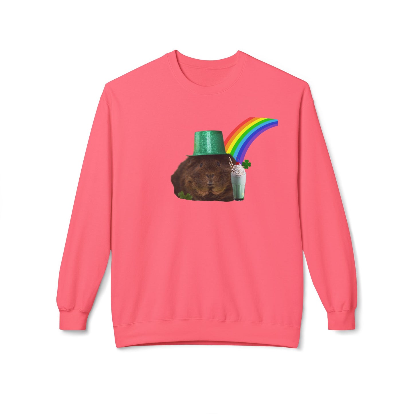 Leprechaun Guinea Pig Unisex Midweight Softstyle Fleece Crewneck Sweatshirt