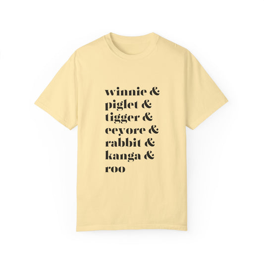 Winnie Piglet Tigger Unisex Garment-Dyed T-shirt