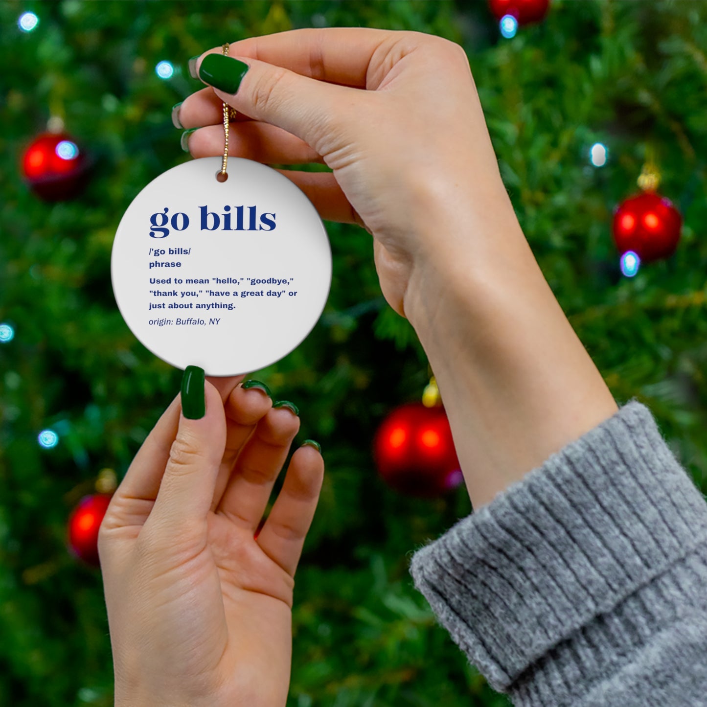 Go Bills Definition Blue Ceramic Ornament