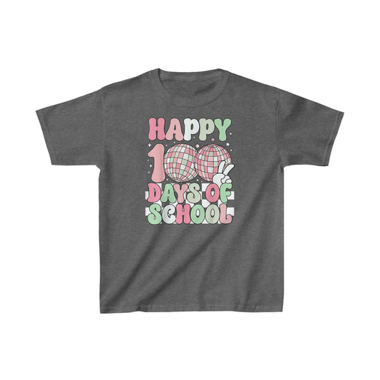 Happy 100 Days of School Pastel Disco Balls Kids Heavy Cotton™ Tee