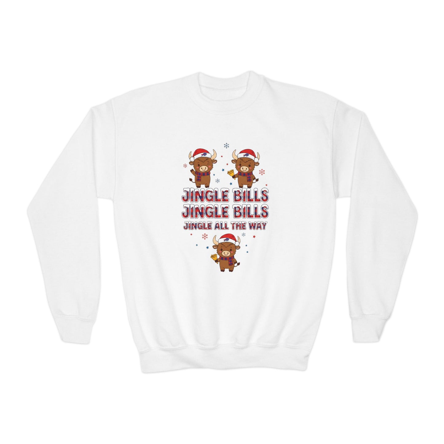 Youth Christmas Sweatshirt - "Jingle Bills Jingle Bills"  Holiday Crewneck