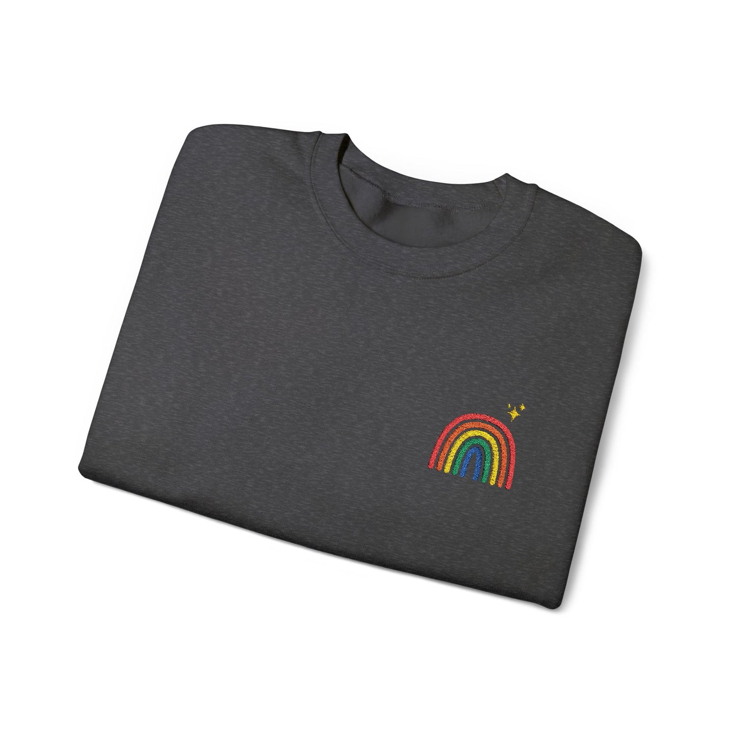 Embroidered Rainbow Unisex Heavy Blend™ Crewneck Sweatshirt