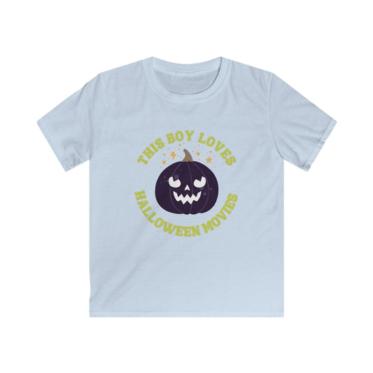 This Boy Loves Halloween Movies Kids Softstyle Tee