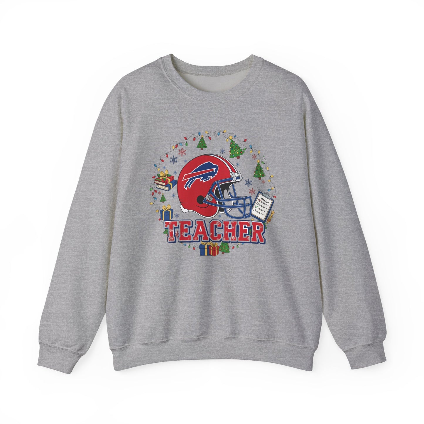 Football Teacher Crewneck Sweatshirt — Holiday School Spirit Tee
