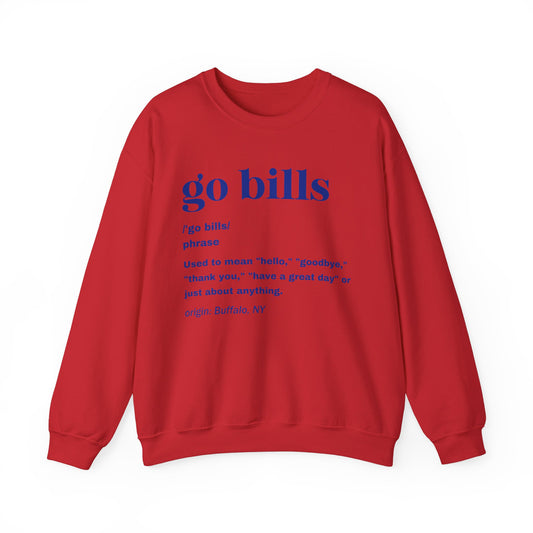 Go Bills Blue Unisex Heavy Blend™ Crewneck Sweatshirt