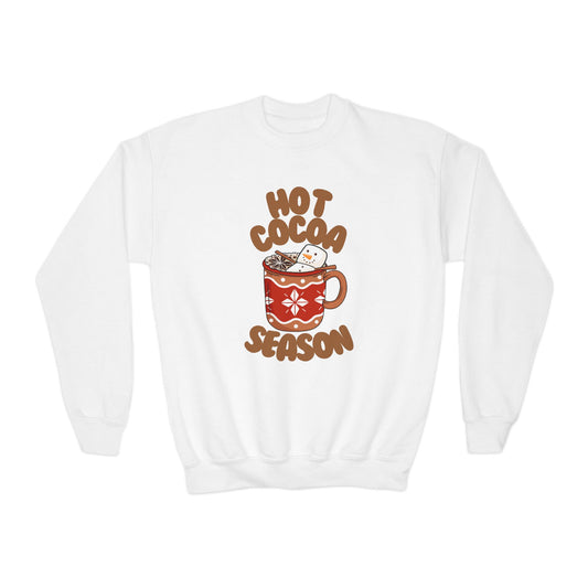 Hot Cocoa Season Youth Crewneck Sweatshirt