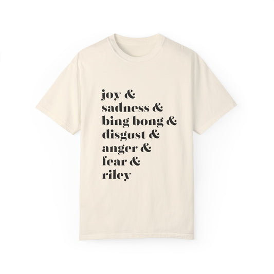 Joy Sadness Bing Bong Unisex Garment-Dyed T-shirt