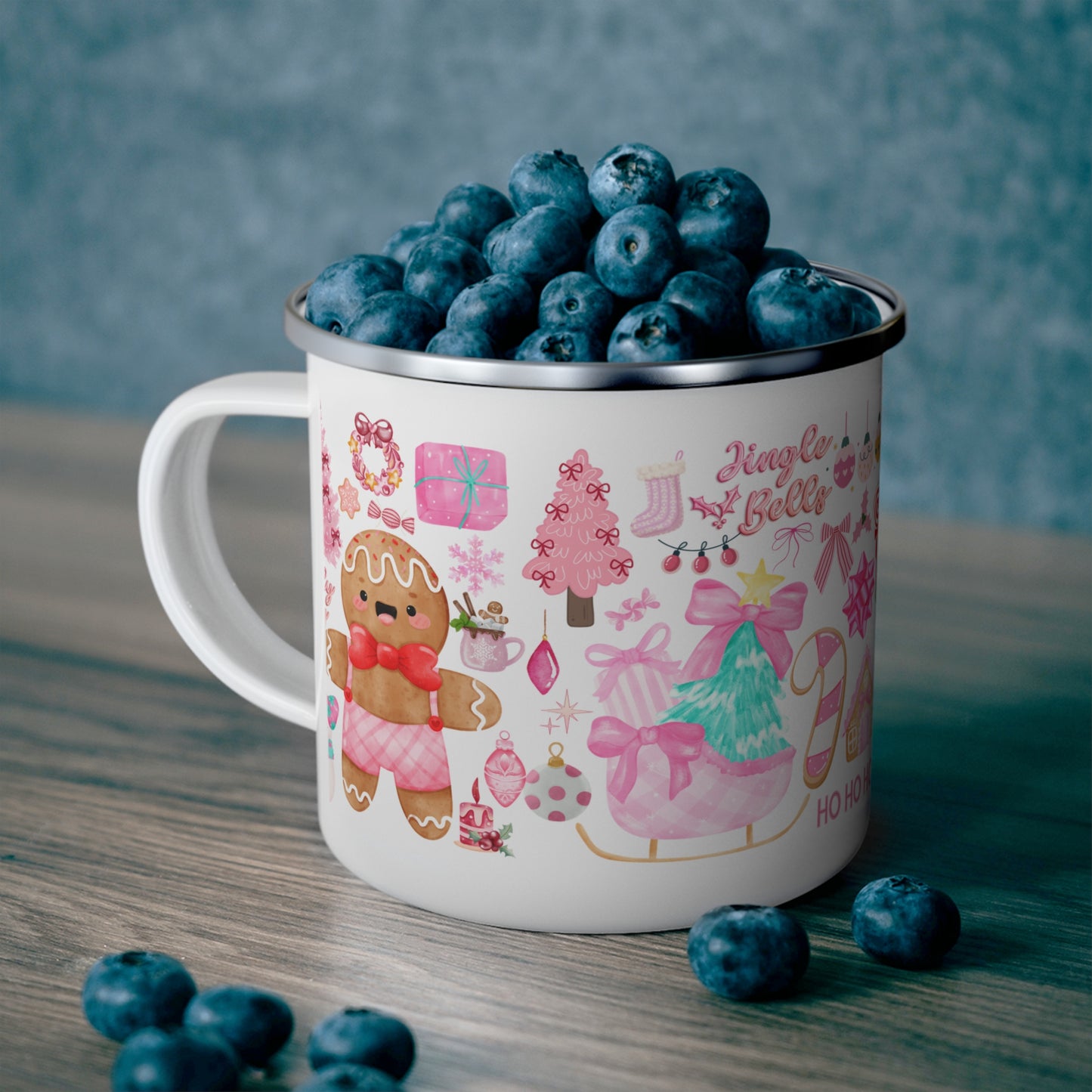 Pink Christmas Nutcracker & Gingerbread Christmas Holiday Campfire Mug