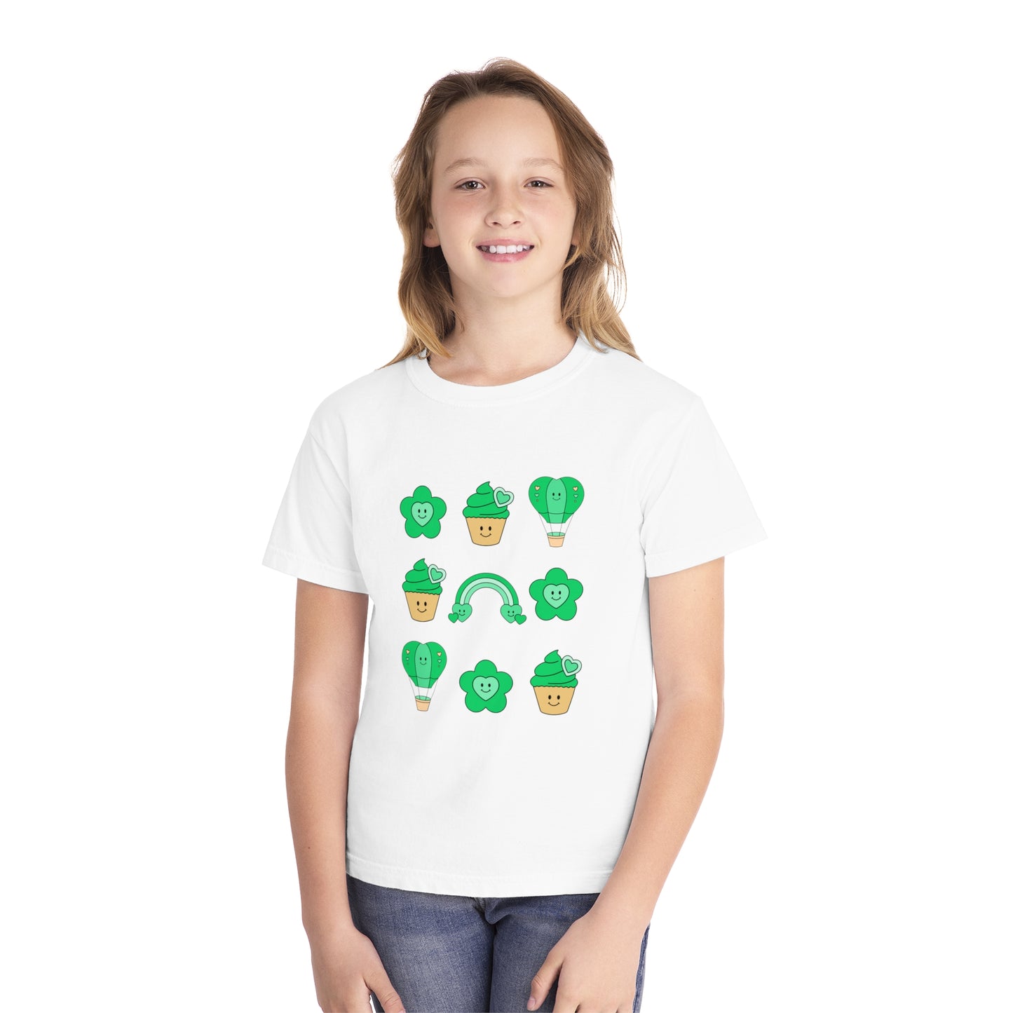 Cutesy St. Patrick's Day Coquette Youth Midweight Tee