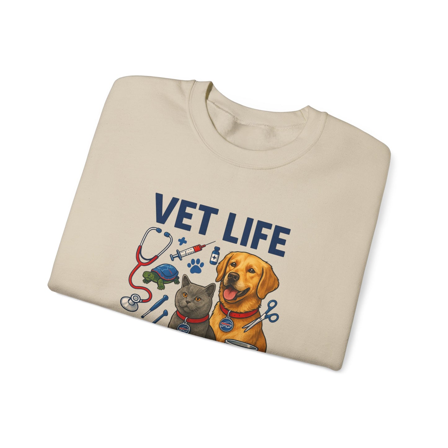 Vet Life Crewneck Sweatshirt — Cute Veterinary Dog & Cat Graphic Pullover
