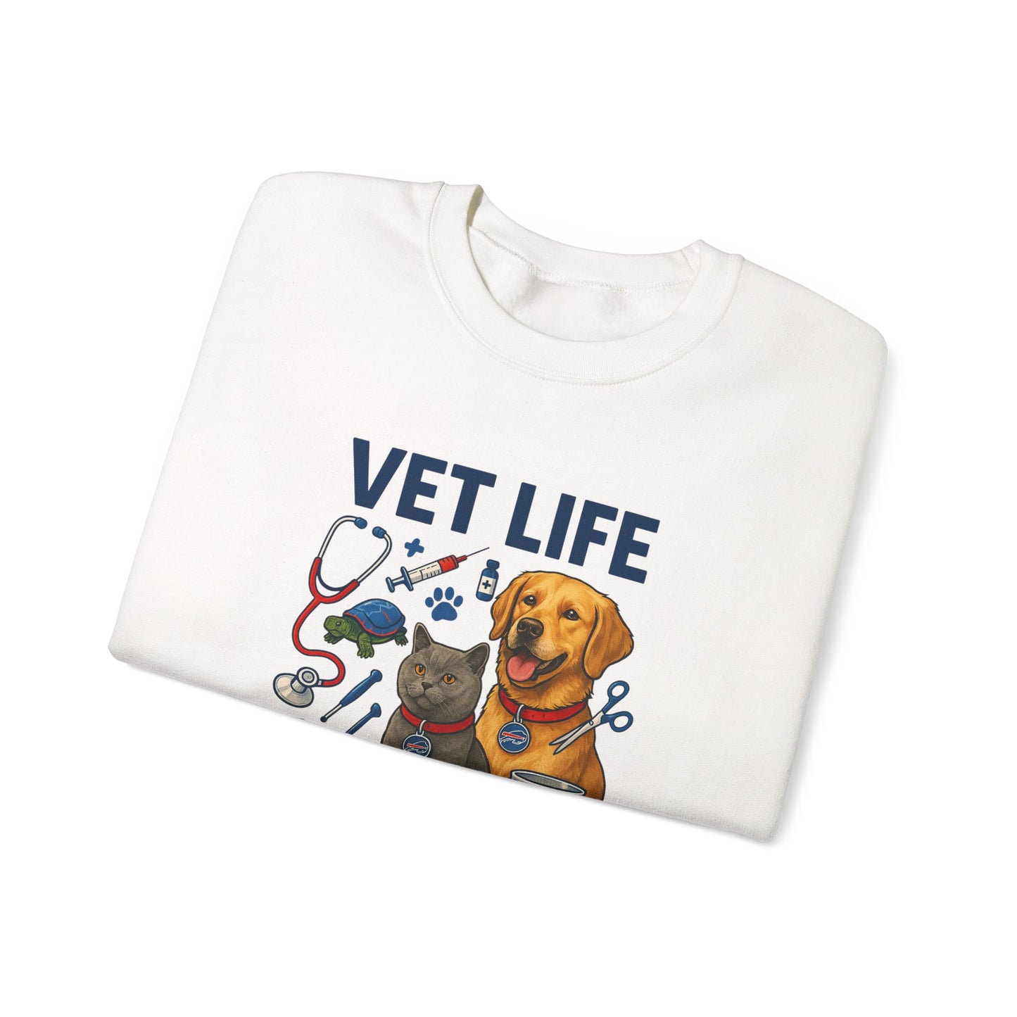 Vet Life Crewneck Sweatshirt — Cute Veterinary Dog & Cat Graphic Pullover