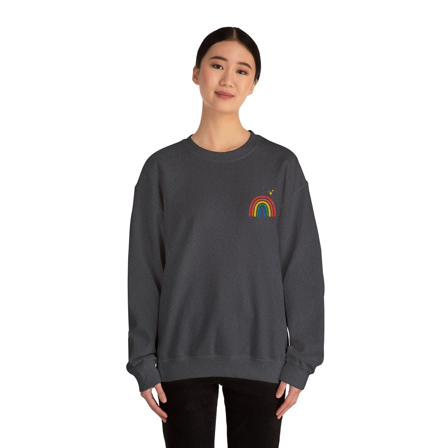 Embroidered Rainbow Unisex Heavy Blend™ Crewneck Sweatshirt