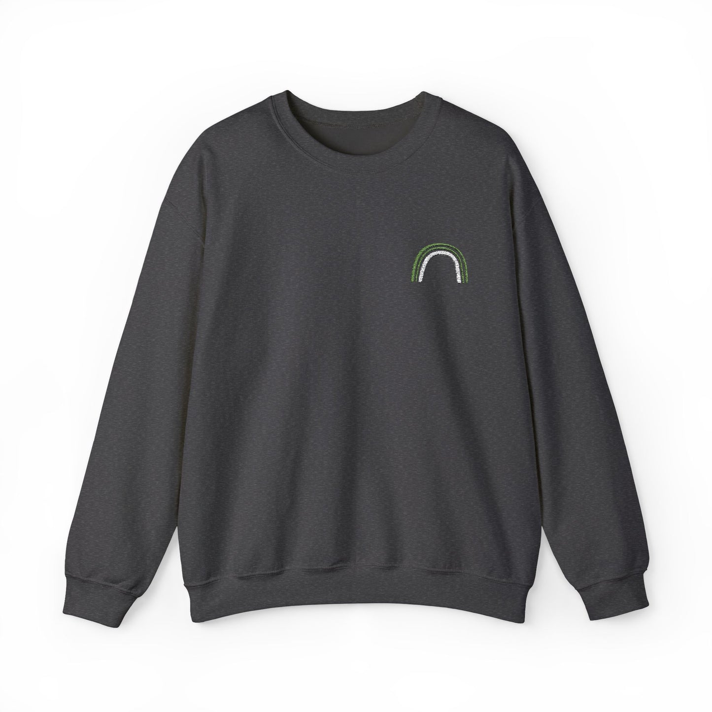 Embroidered Green Rainbow Unisex Heavy Blend™ Crewneck Sweatshirt