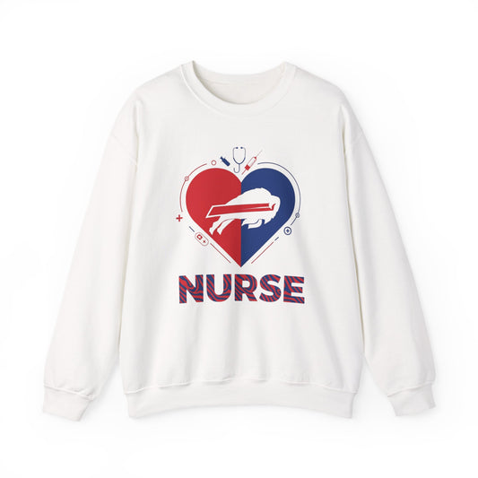 Buffalo Zubaz Nurse Heart Crewneck Sweatshirt