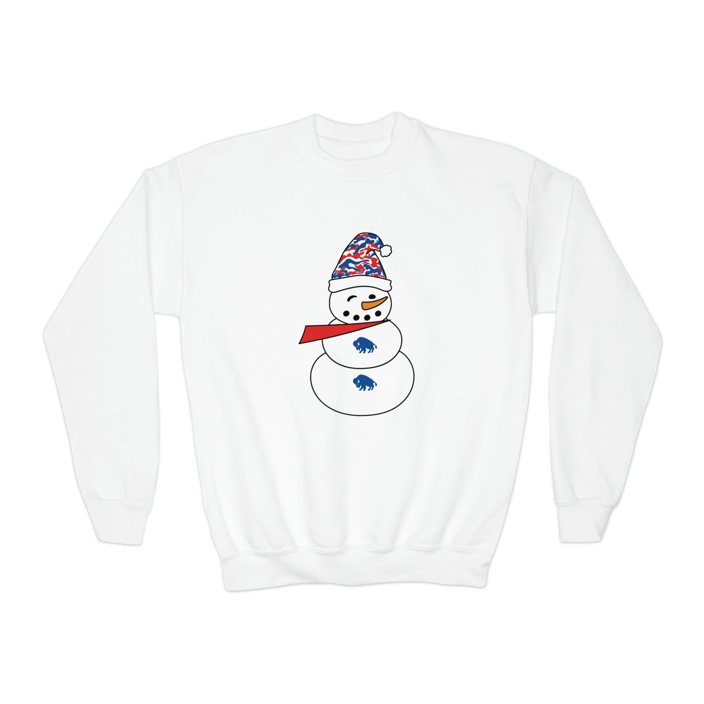 Buffalo Snowman Youth Crewneck Sweatshirt