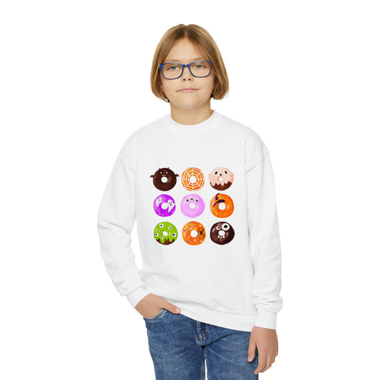 Halloween Donuts Youth Crewneck Sweatshirt