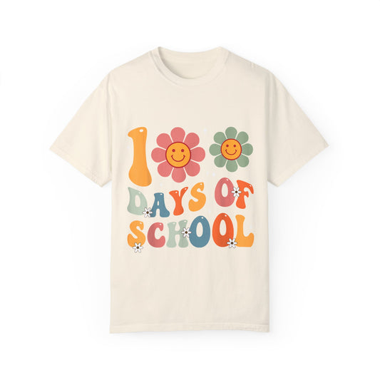 100 Days of School Daisies Unisex Garment-Dyed T-shirt