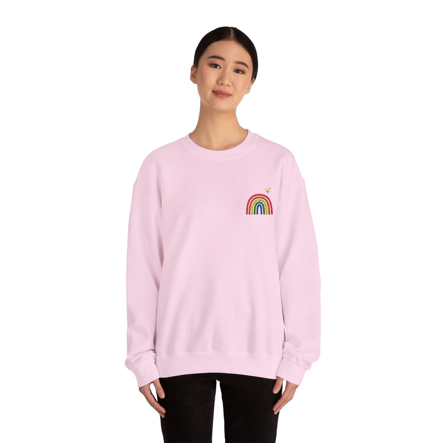 Embroidered Rainbow Unisex Heavy Blend™ Crewneck Sweatshirt