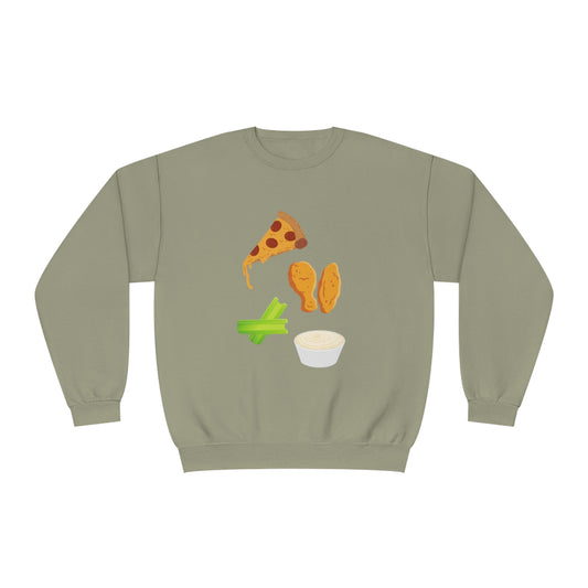 Pizza Wings Celery Bleu Cheese Unisex NuBlend® Crewneck Sweatshirt