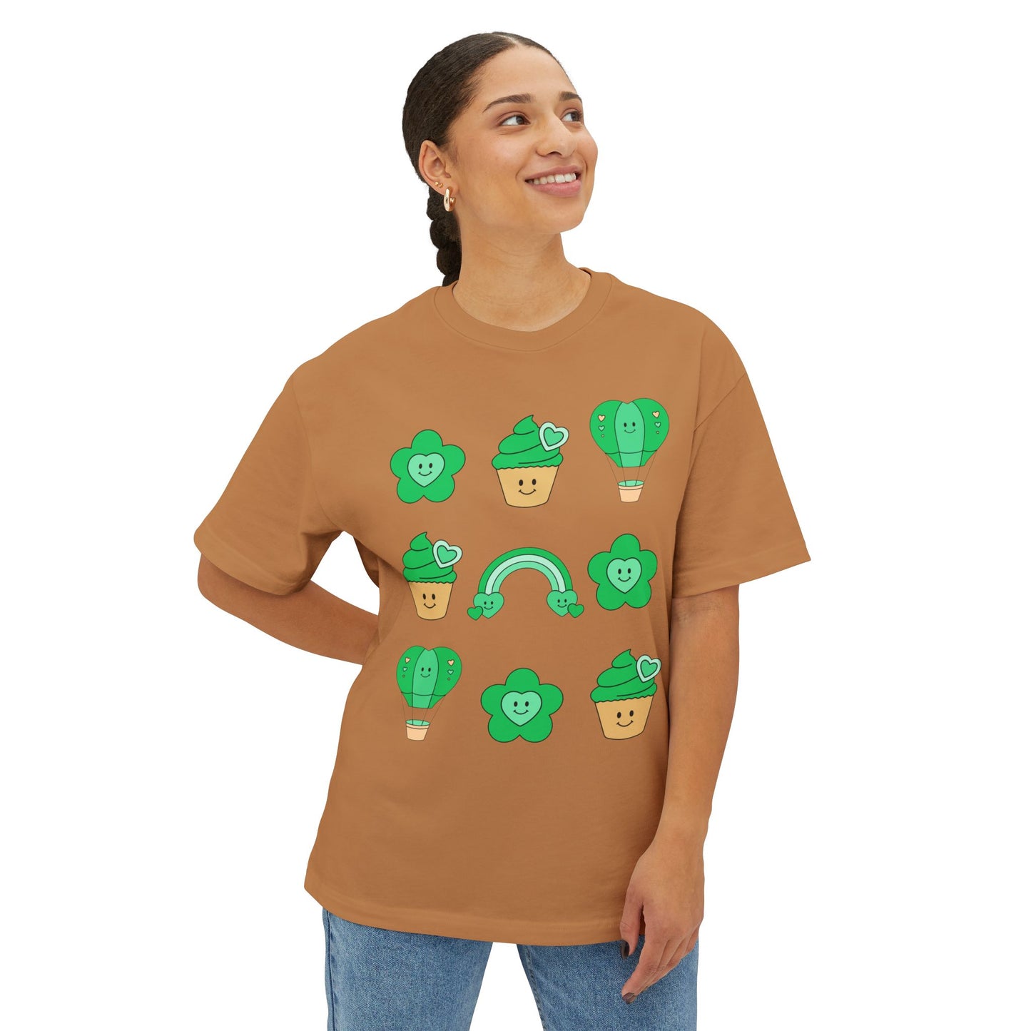 Cutesy St. Patrick Coquette Unisex Oversized Boxy Tee