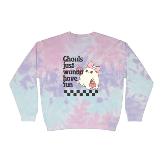 Ghouls Just Want to Have Fun Unisex Tie-Dye Sweatshirt