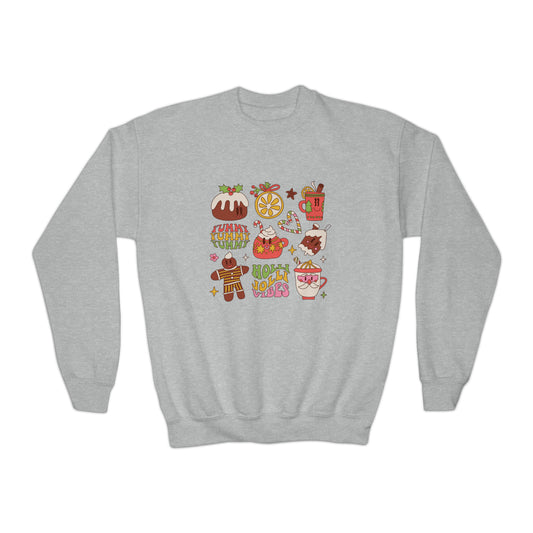Vintage Christmas Graphics Youth Crewneck Sweatshirt