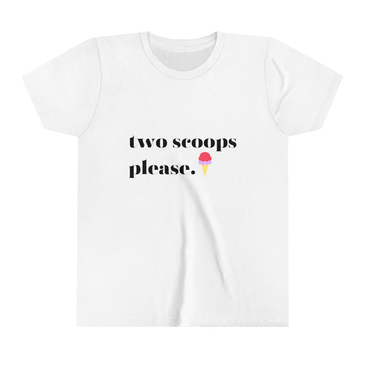 Two Scoops Please Pink Youth Short Sleeve Tee