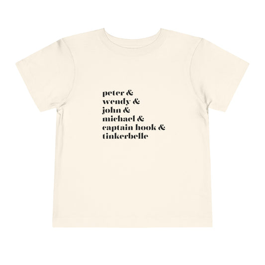 Peter Wendy John Michael Toddler Short Sleeve Tee
